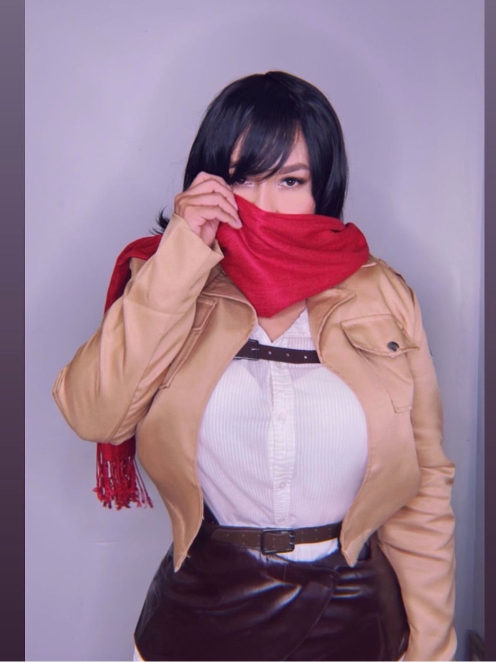 Women's Red Fringed Scarf - Classic Solid Winter Wrap